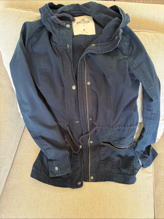 Hollister Jackets & Blazers - Hollister Dark Navy Hooded Anorak Jacket